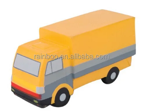 Eco-friendly logo printed cheap truck shape pu stress toy for promotion