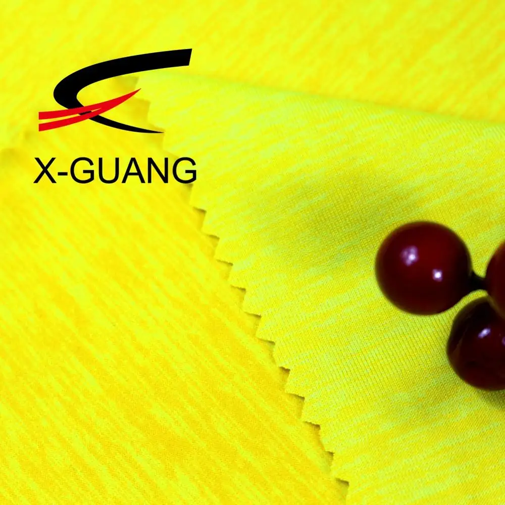 Outdoors Resistant Anti-uv Antibacterial Space Dye Sport Knit Fabric For Yoga Running Tshirt