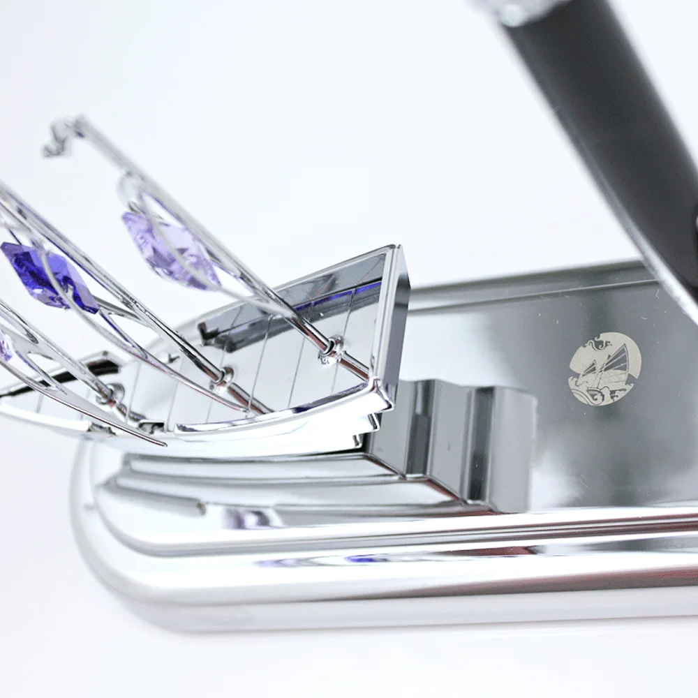 Crystocraft Chrome Plated Sailboat Decorated with Brilliant Cut Crystals Pen Holder