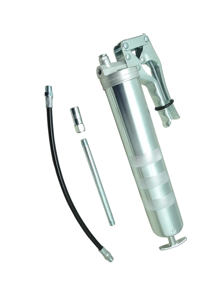 14oz 7000psi Utility 3-Way Loading American Type Pistol Grease Gun with Jaws Hydraulic Coupler and Extension Pipe