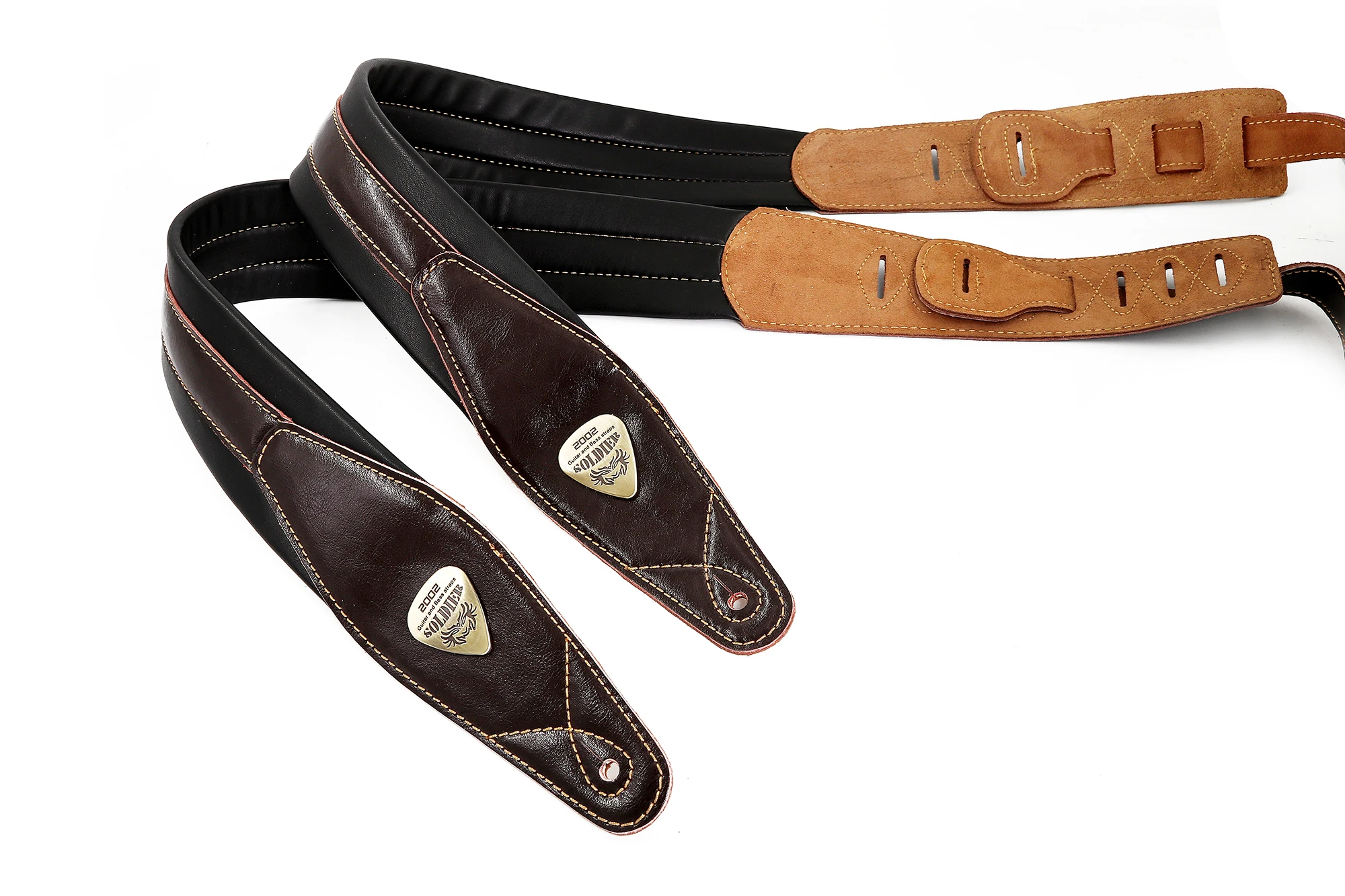 factory wholesale custom high quality bass guitar strap leather