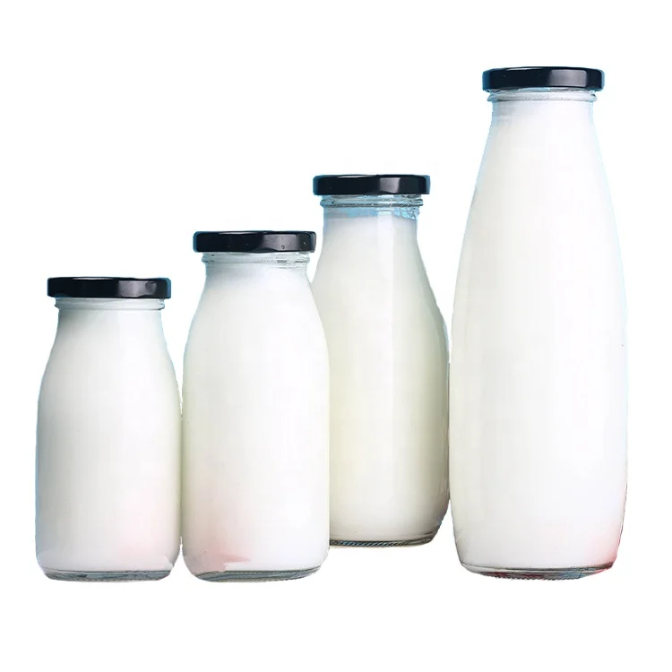 Stocked Xuzhou factory empty cheap 200ml 250ml 500ml 1000ml fresh milk bottle glass