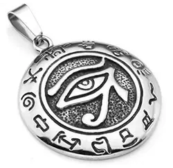 Wholesale Men Steel Jewelry Egyptian Symbols Necklace Amulet Eye Of Horus Pendant