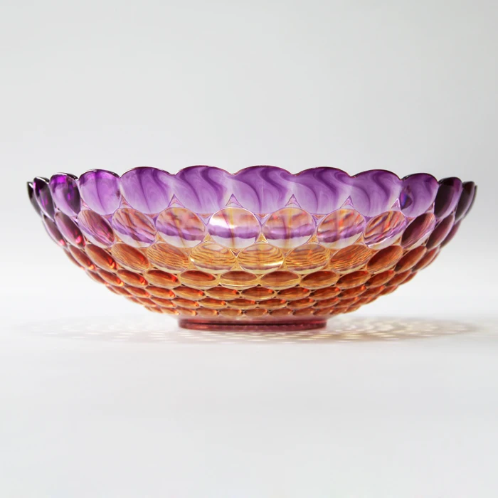 Лидер продаж элегантная большая круглая прозрачная пластиковая посуда для фруктов декоративная фруктовая чаша акриловая закусок и конфет