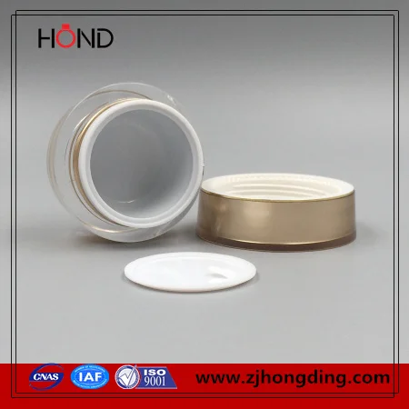 wholesale acrylic jar 30ml gold round cosmetic 30g skin care cream jar /plastic jar