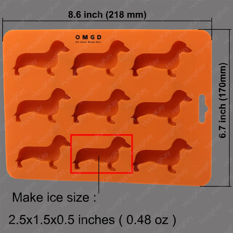 Silicone Chocolate Mold tray Dachshund Dog Shaped with BPA Free