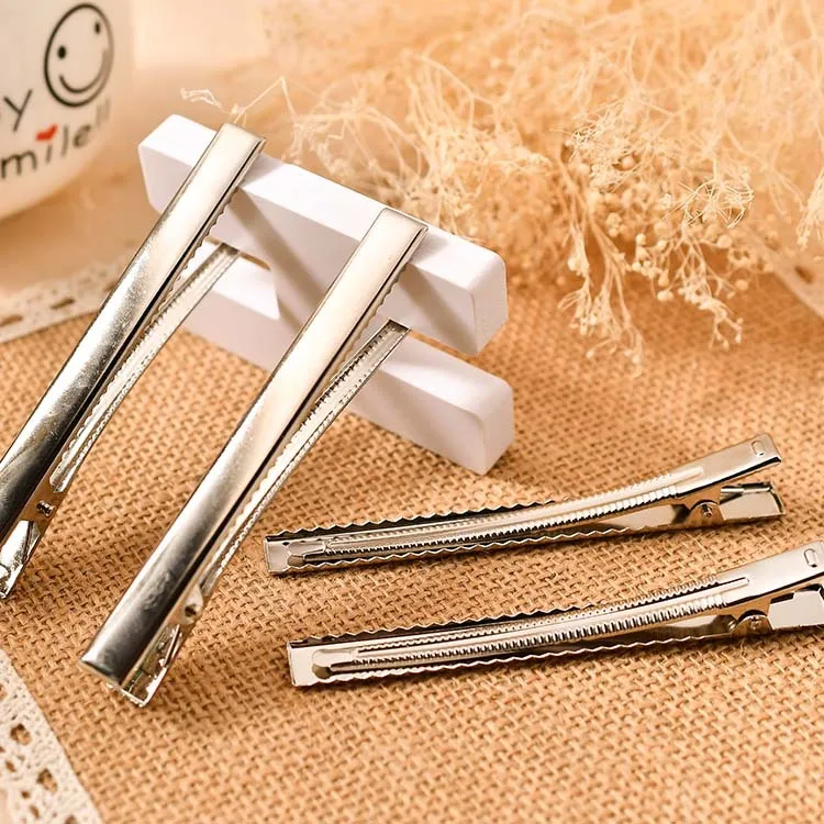 200 pcs Good Quality Metal Alligator Hair Clip Single Prong Hairpin for DIY Barrette Headwear 32mm 40mm 45mm 55mm 65mm 75mm 95mm