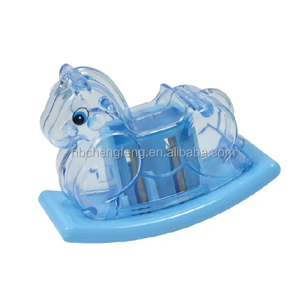 New design kids school cute horse animal shape 2 holes wooden pencil sharpener