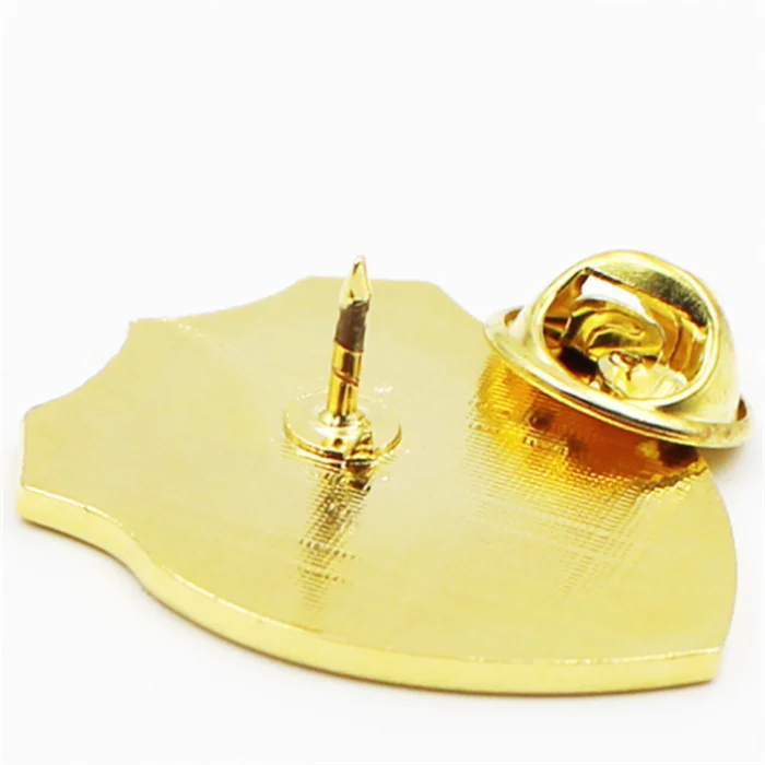 free design bulk shield hat metal badge pin
