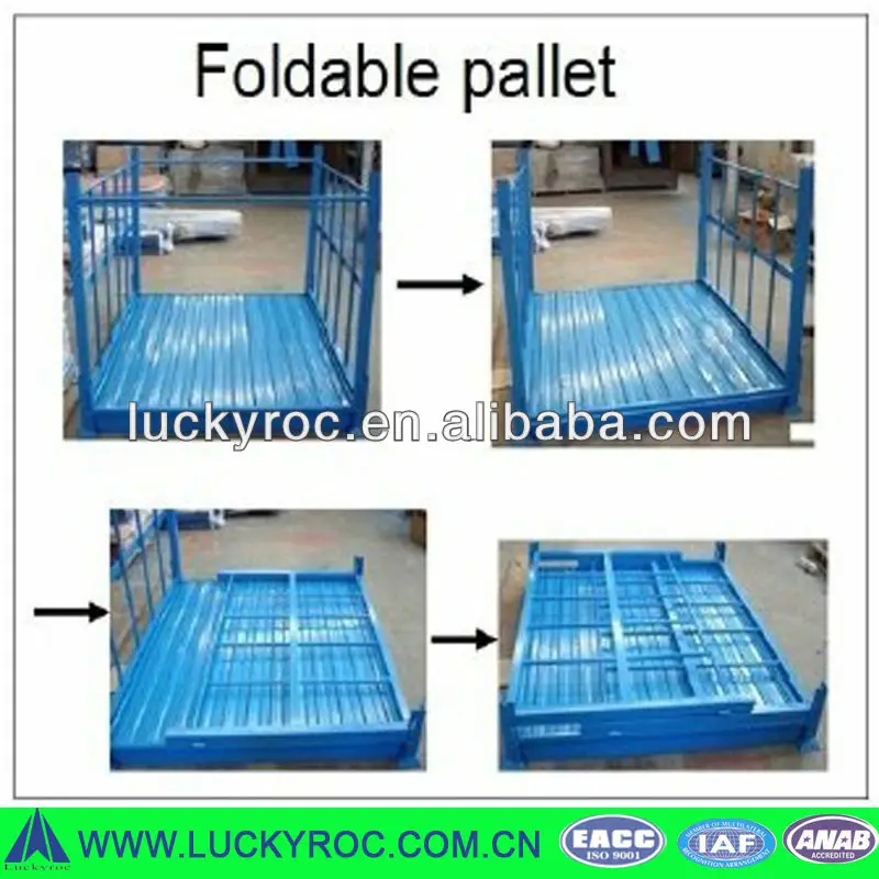 warehouse folding stainless steel pallet container