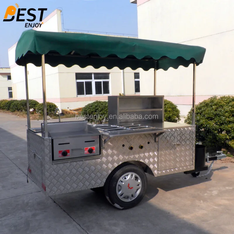 China factory checkered plate mobile cheap hot dog hotdog cart