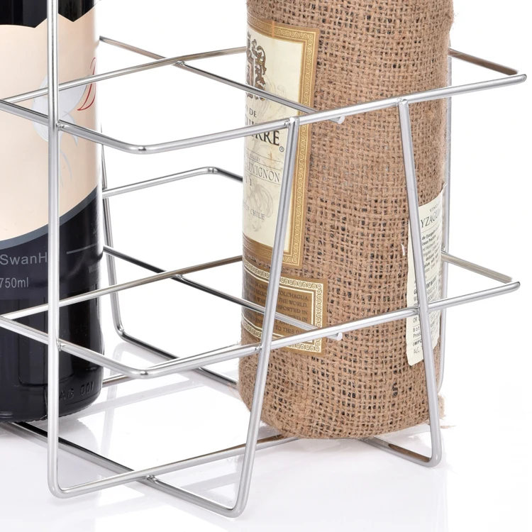 
Stainless steel wire wine storage basket with handle 