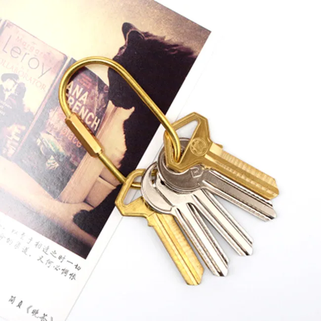 HandCraft Brass Oval Screw Lock Key Chain