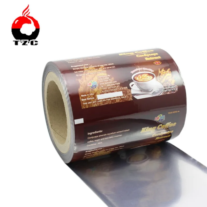 Custom food grade printed plastic foil packing roll film