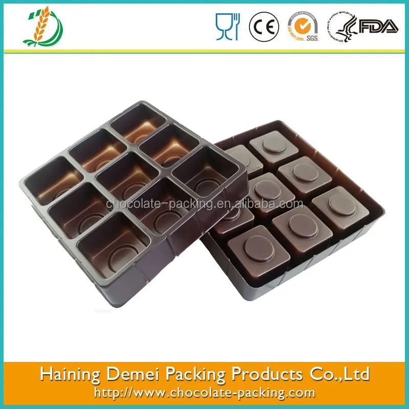 
high quality food grade PET/PC vacuum tray chocolate tray paper box inner tray 