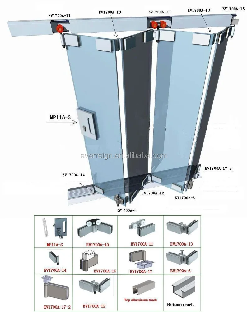 EV1700A-17-2 exterior glass folding door from 10 years manufacturer