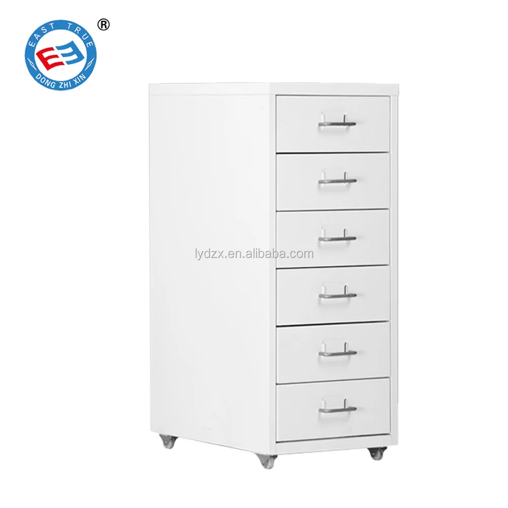 Living room helmer steel black storage 6 drawer cabinet under desk