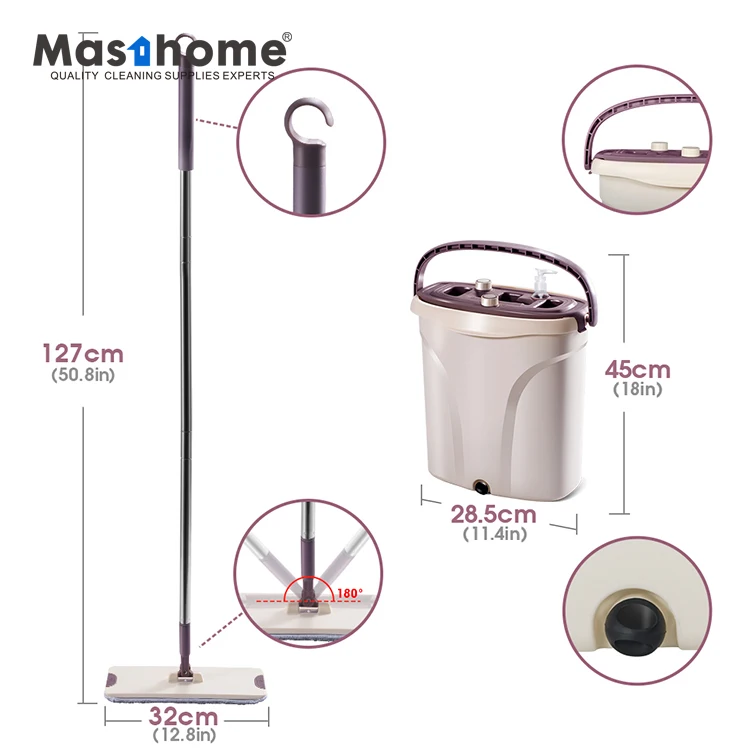 Masthome Wholesale magic 360 automatic detail home cleaning mop squeeze sir cleaning Flat floor mop Microfiber for house