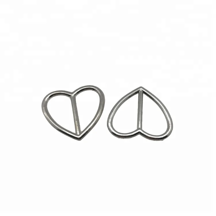 Metal Nickel Plating Elastic Band Adjustable Hats Bags Decorative Design Heart Shape Ladder Buckle