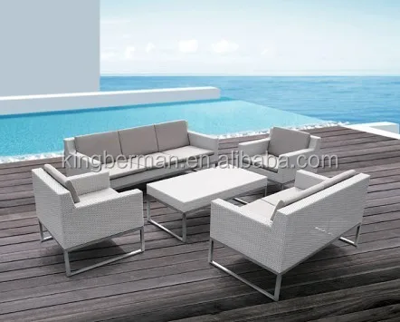 White Outdoor Rattan Furniture Set Garden Furniture Sofa set Aluminum Outdoor furniture Sofa