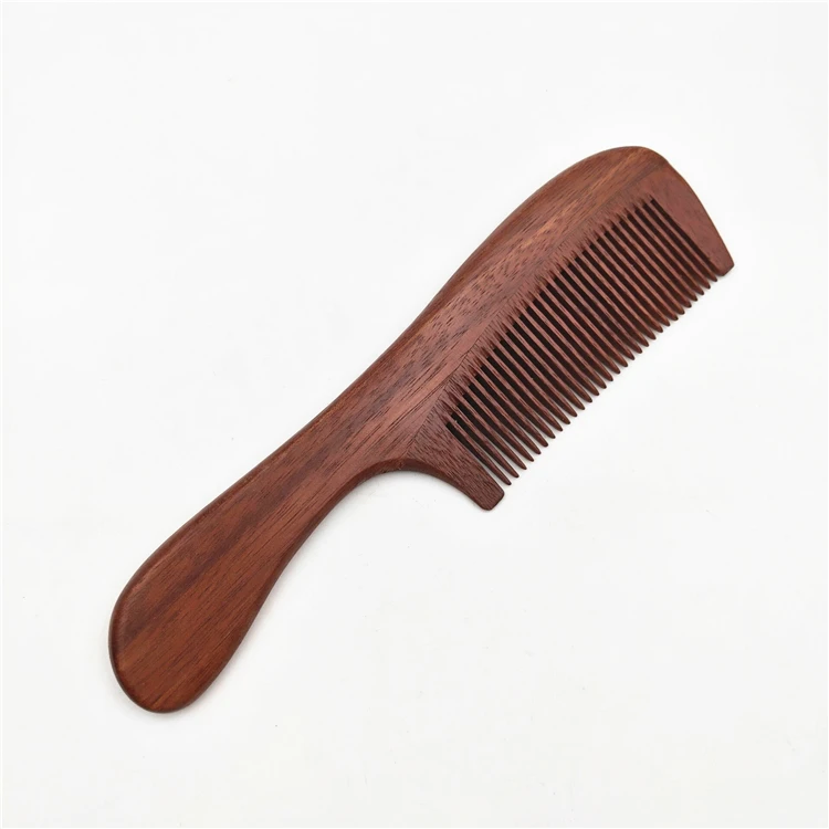 Wooden Comb Antistatic Massage HairBrush Fine Tooth Long Handle Wood Hair brush