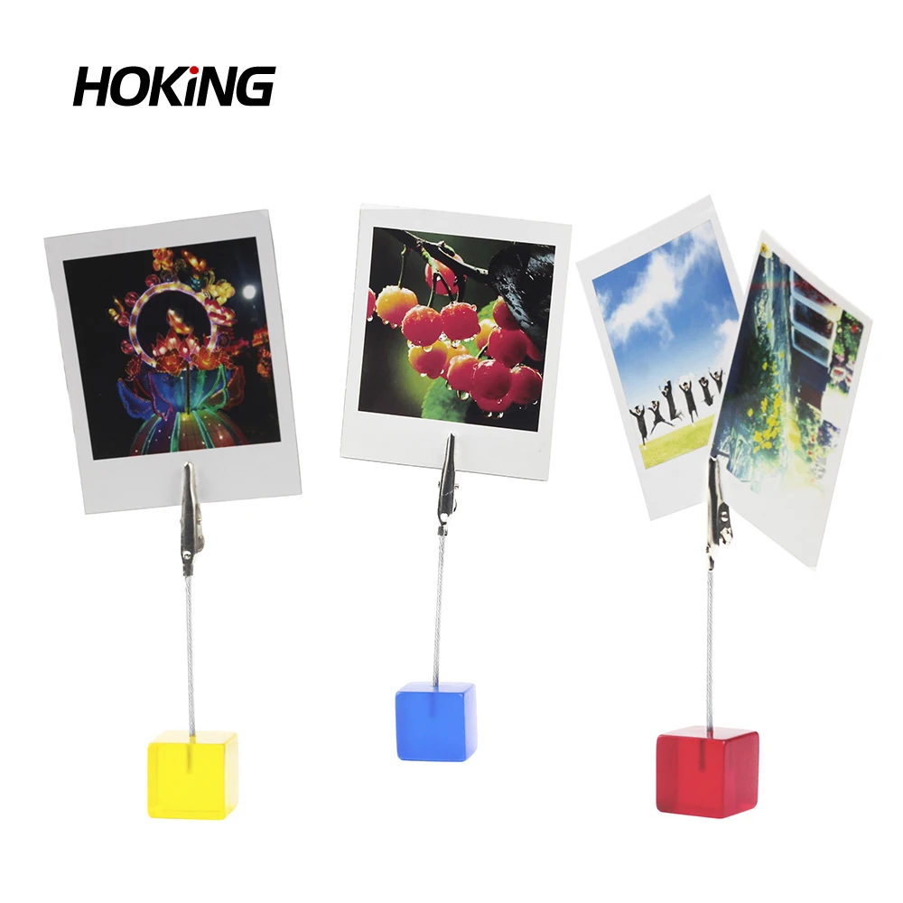 Candy Color Cube Clear Photo Clip Holder for Instax Mini/Wide/Square Film