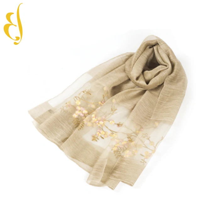 
Thin section silk wool double - file crocheted transparent silk scarf 