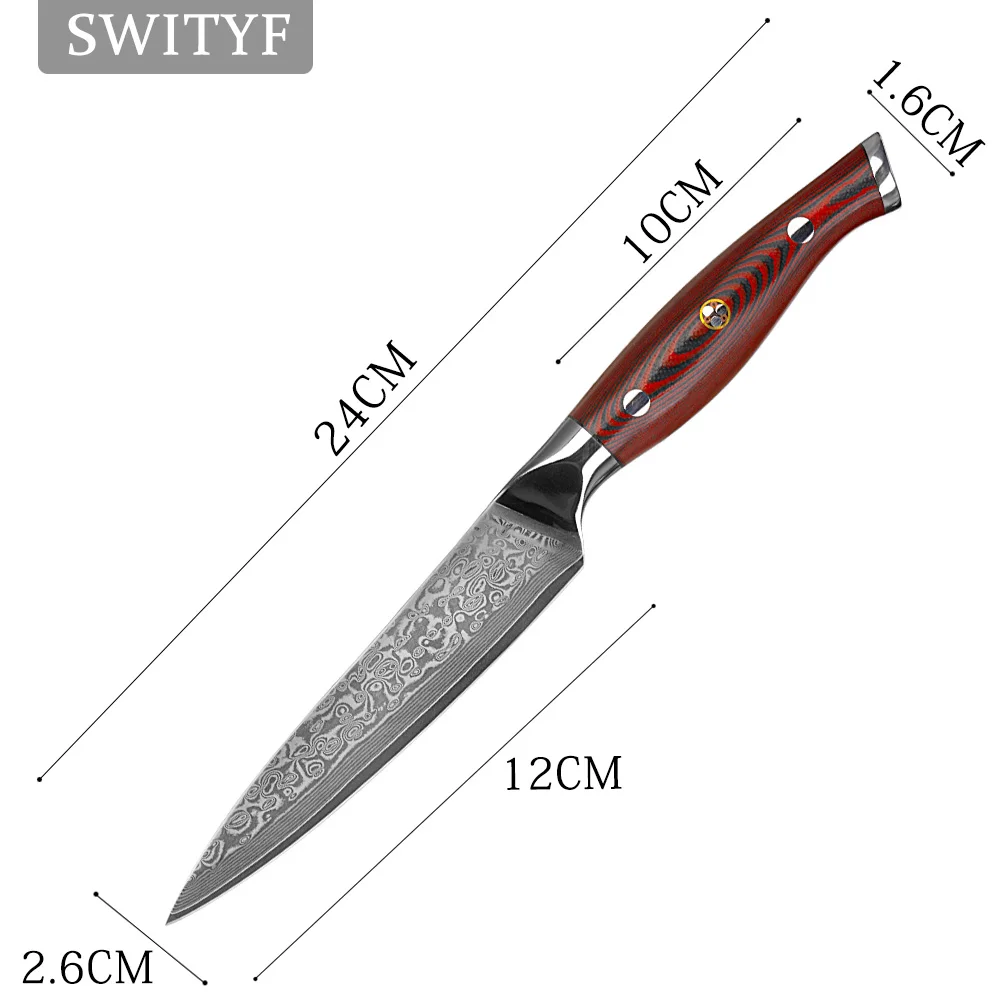 Fruit Utility Knife OEM Damascus Steel Vg-10 5 Inch Japanese Chefs Knife Stainless Steel Multifunction Cutting Slicer