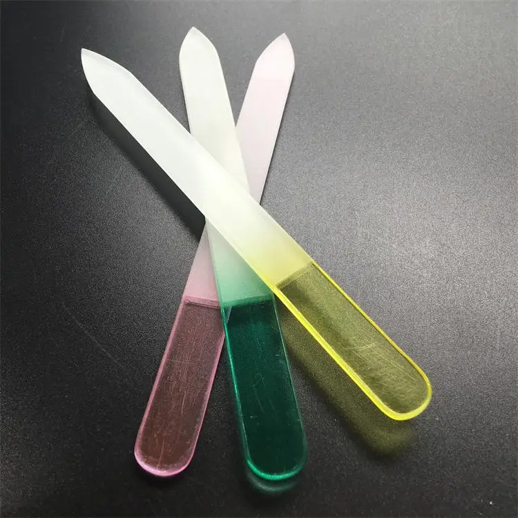 Professional Manicure & Pedicure Different Handle Colors Nail Glass File Personal & Salon Used With Amazing Designs