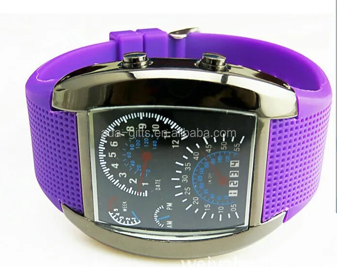 Turbo Sports Car Meter fashion mirror led watch women men cool led watch