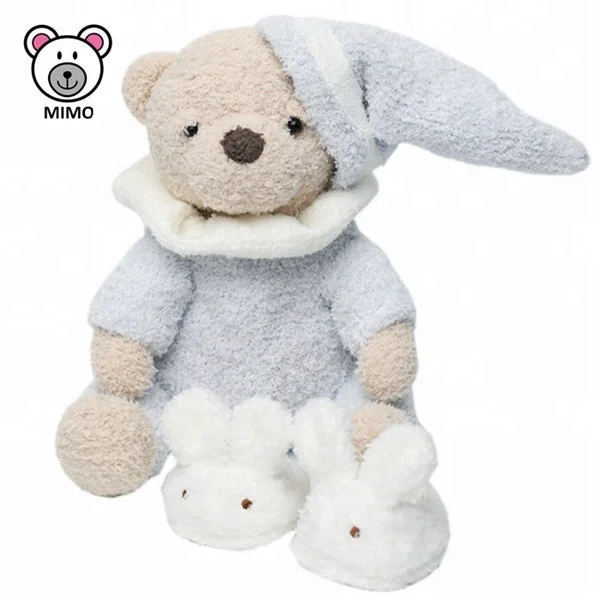 Handmade Adorable Baby Teddy Bear Plush Toy With Scarf Wholesale Custom Cute Kids Toy Sleeping Stuffed Animal Soft Plush Bear
