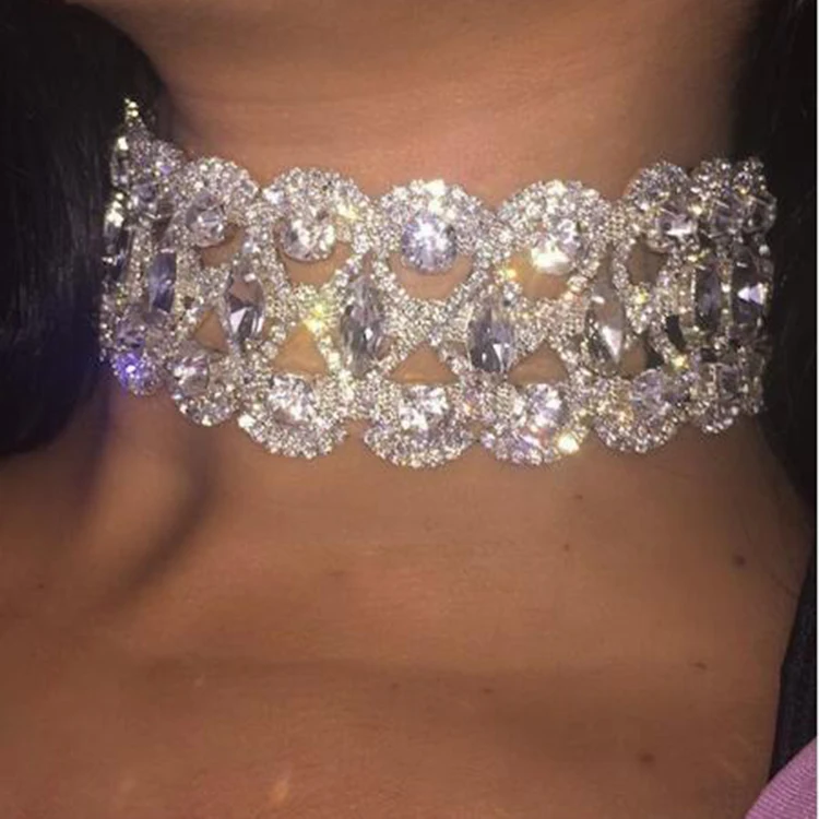 Dropshipping Bohemian  Ethnic Antique Choker Gold or Color Finish Rhinestone Statement Choker Necklace Fashion Women Jewelry