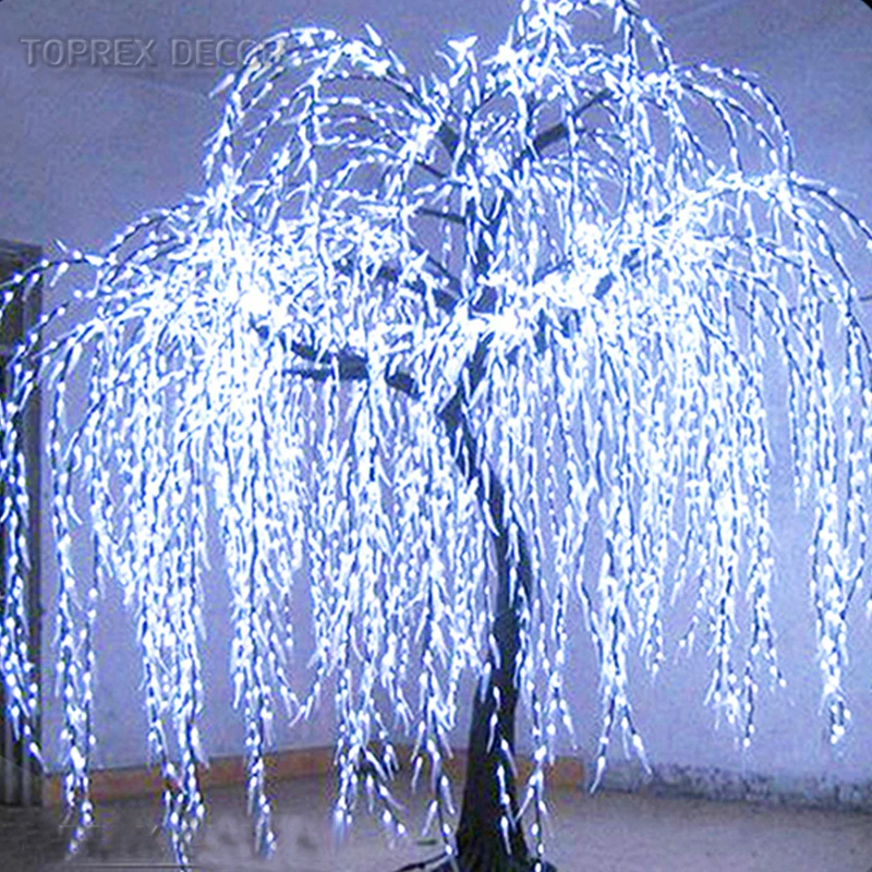 Outdoor decoration IP65 waterproof artificial led lighted weeping willow tree