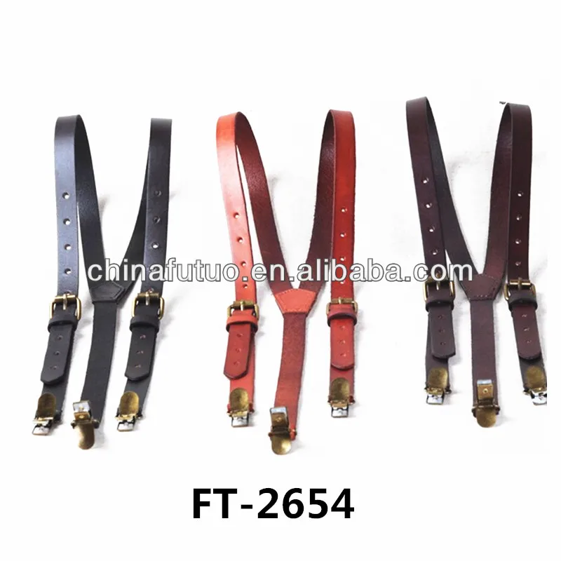 fashion leather suspender for men- genuine leather suspender