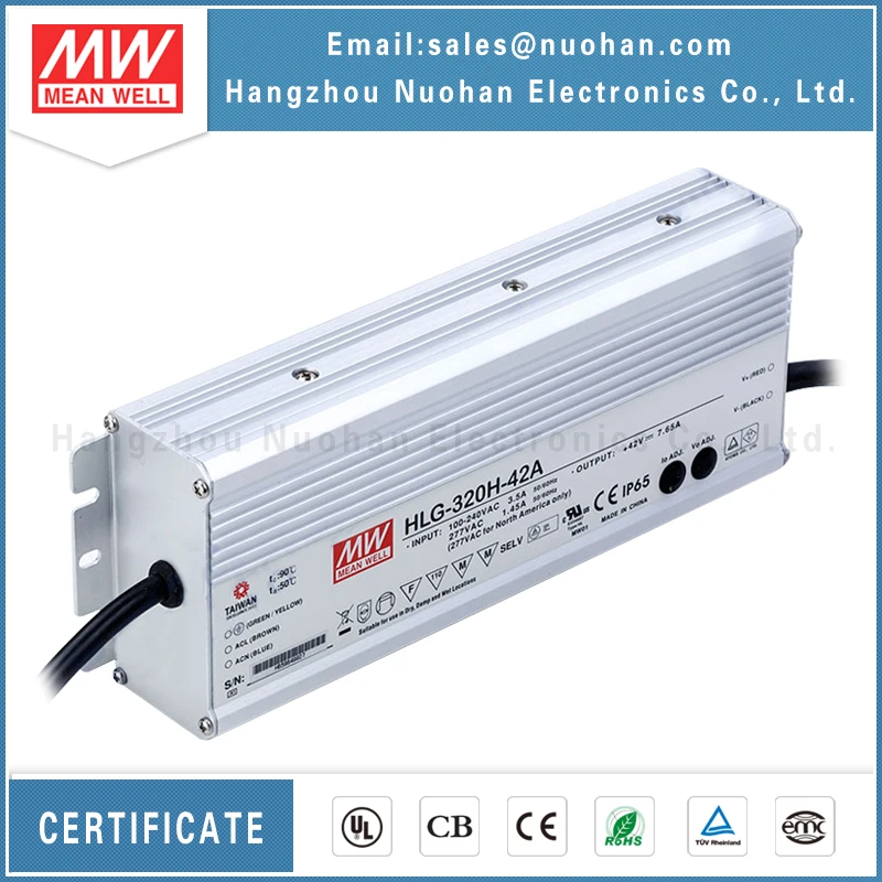 Mean well 320w 42v dimmable driver HLG-320H-42B