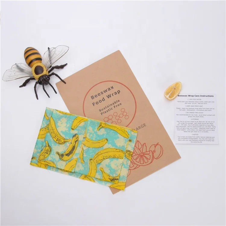
2019 High Quality Bee Wax Food Wrap Reusable Organic Beeswax Wraps 