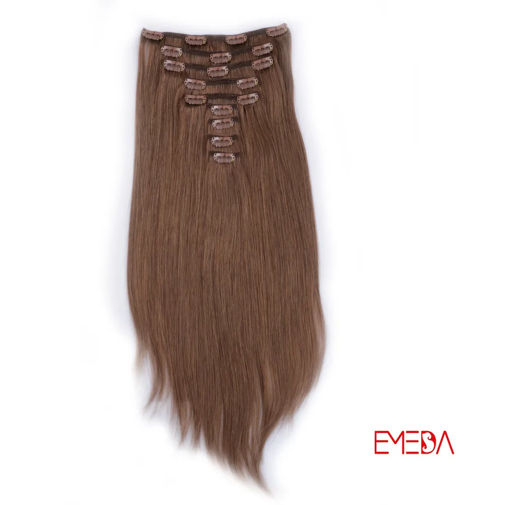 Factory Wholesale Remy Human Hair 120g 160g 180g 200g 220g 240g Clip In Brazilian Virgin Human Hair extensions