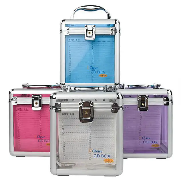 
80pieces Customized aluminum carrying storage box CD case 