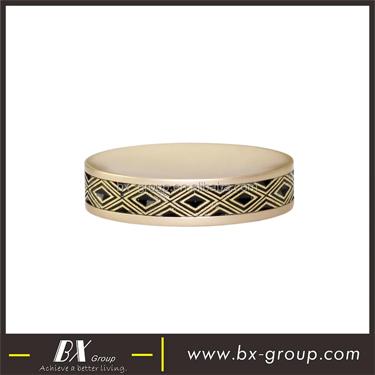 BX Group popular golden 6 pcs polyresin bathroom accessories set with trash can