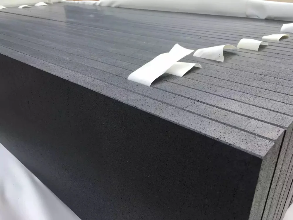 
Sawn Cut Surface Black Lava Volcanic Stone Granite With Cat Paws 