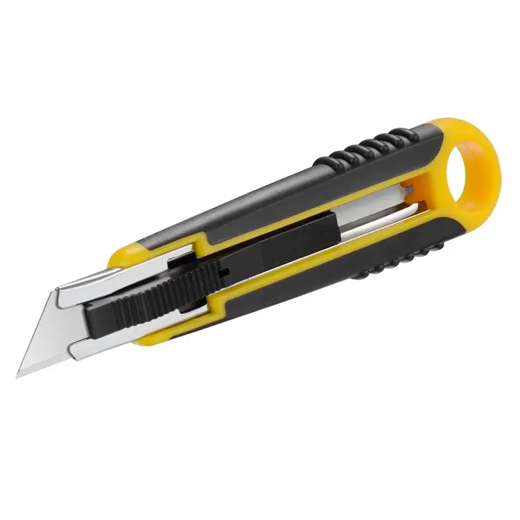 ABS TPR rubber plastic handle auto retractable safety knives
