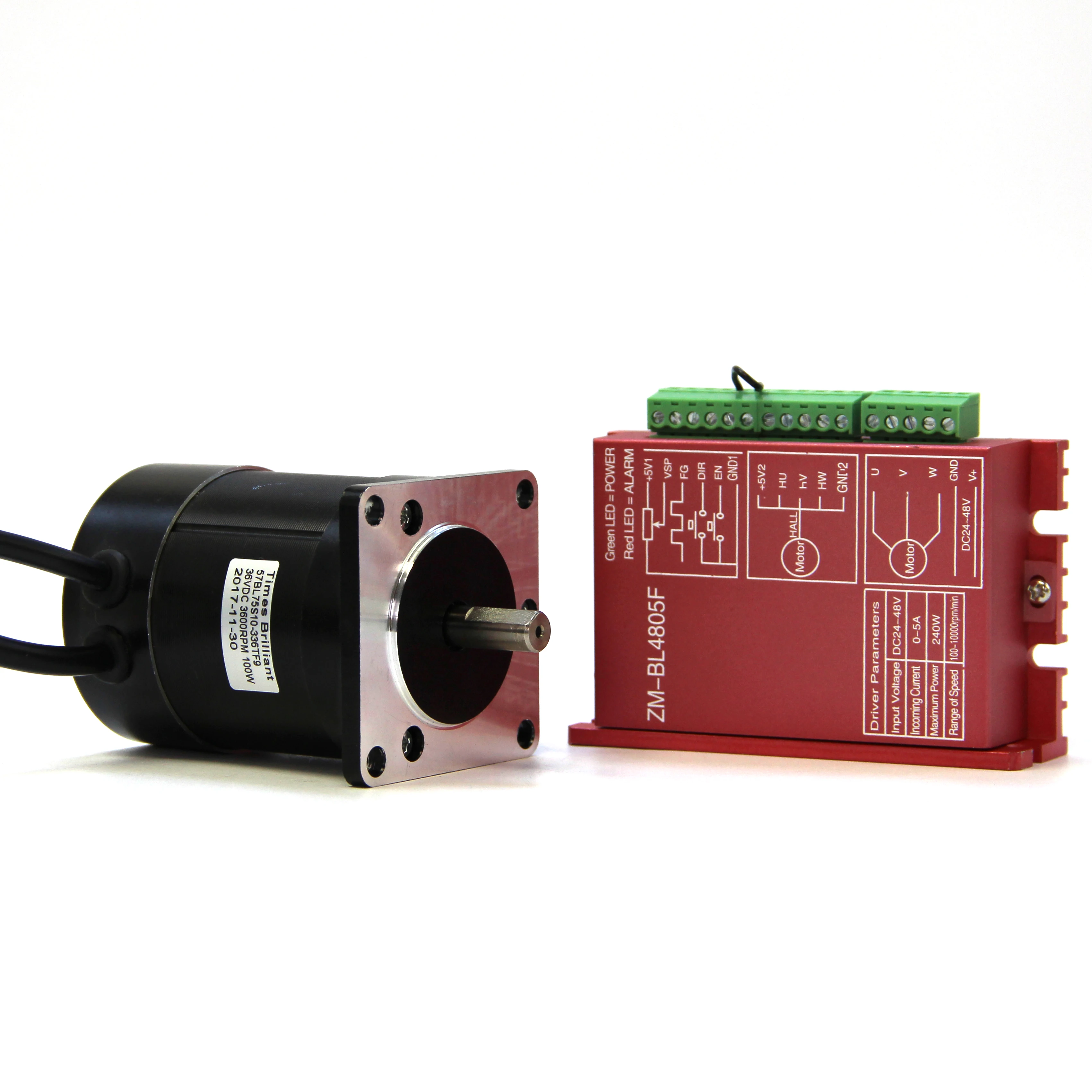 57mm brushless dc motor 36v 3600rpm high speed 100W BLDC motor with current 5A driver controller kit for drill