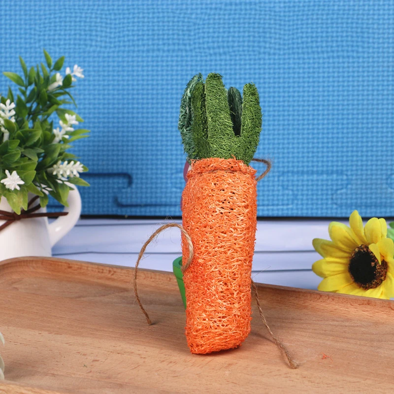 Fun Natural Small Animals Pet Rabbit Carrot Woven Chew Willow Branch Grass Balls Toy