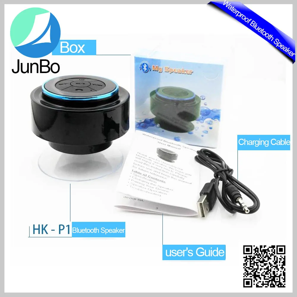 China Factory JunBo Top Quality Waterproof Bluetooth Speaker with Suction Cup