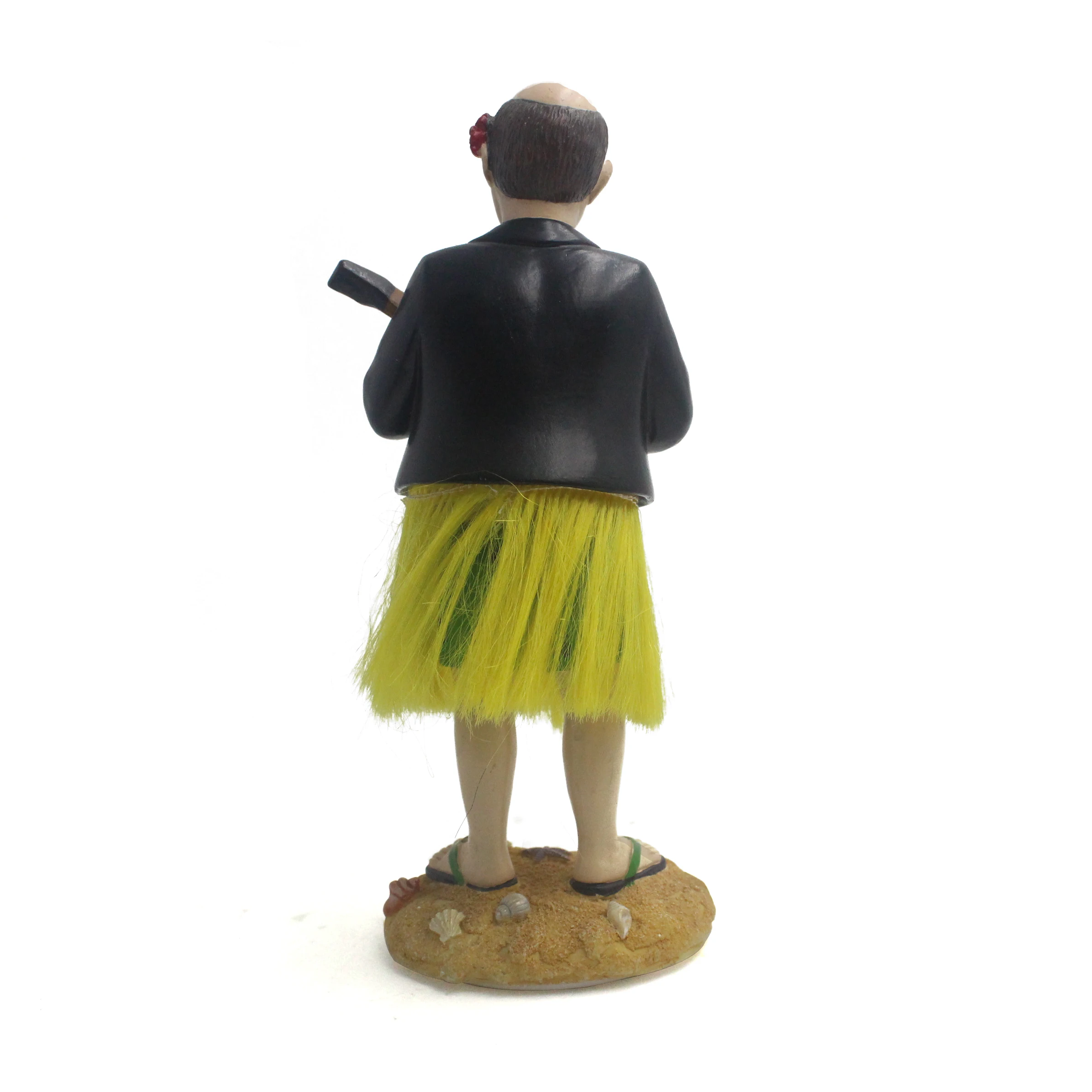 Resin custom music grass skirt man shake head gift beach male bobble head