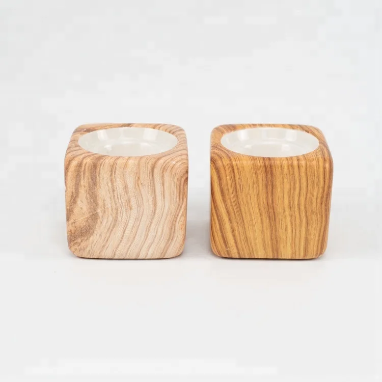 
Optional pattern printing christmas decor square marble porcelain tealight candle holder 