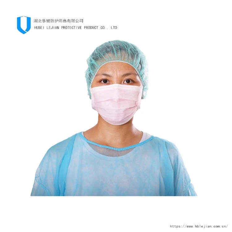 Blue Disposable Non-woven/PP/SMS  Isolation Gown With Elastic Cuffs