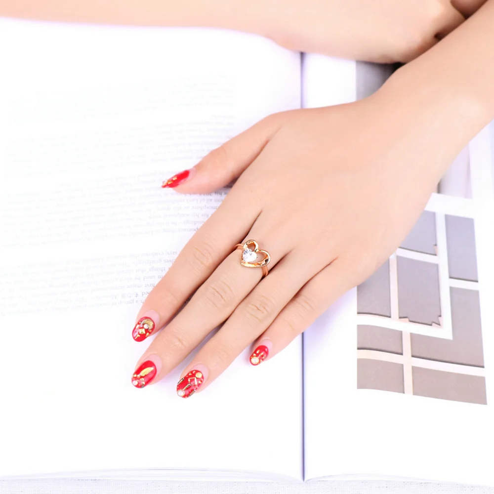 Top Quality Classical 18K Gold & White Gold Plated CZ Diamond Wedding Ring Wholesale For Women R493