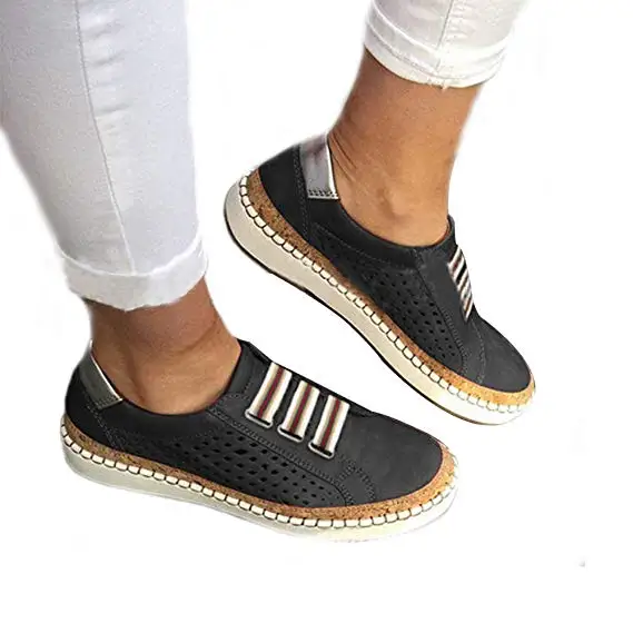 Кроссовки женские с круглым носком, дышащие, без застежки, повседневная обувь на плоской подошве, с вырезами