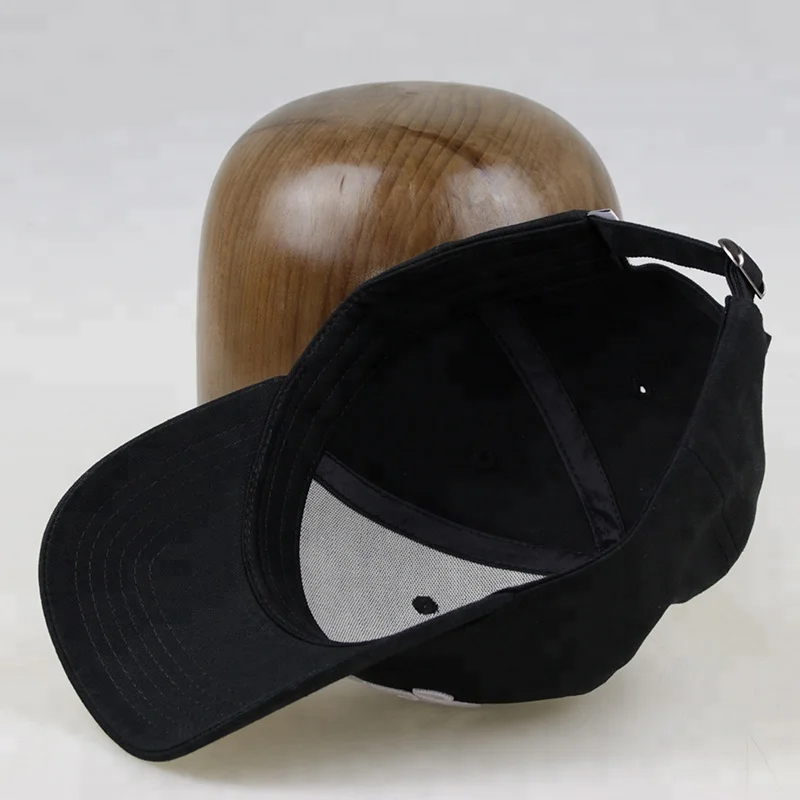 
High Quality Embroidery Logo Plain Distressed Black Cotton Custom Baseball Cap 